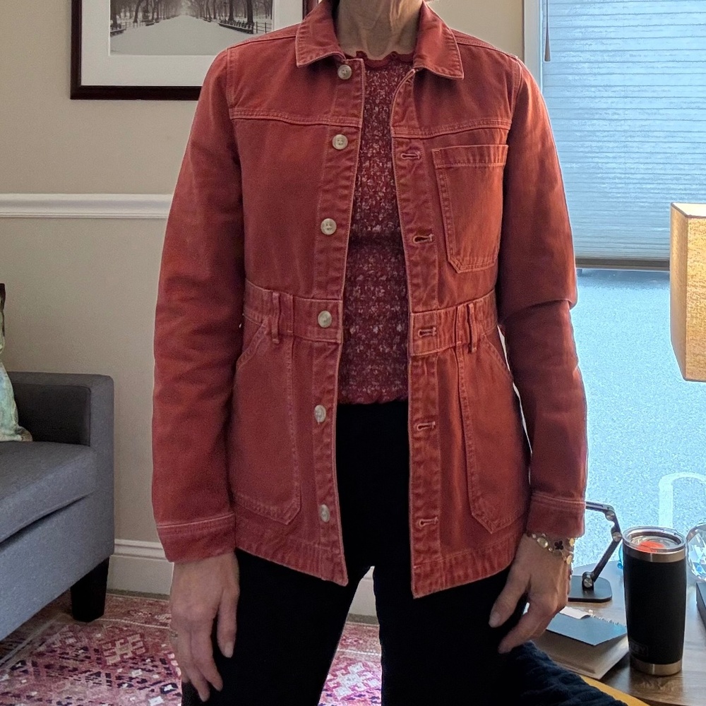 Red Veronica Beard Jean jacket